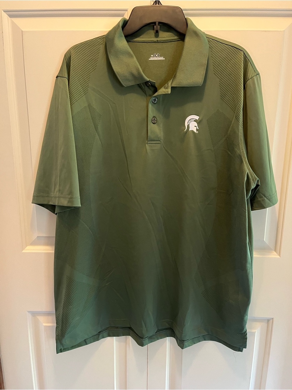 Under Armour Men's Olive Green Polo with Spartans Logo Size XL